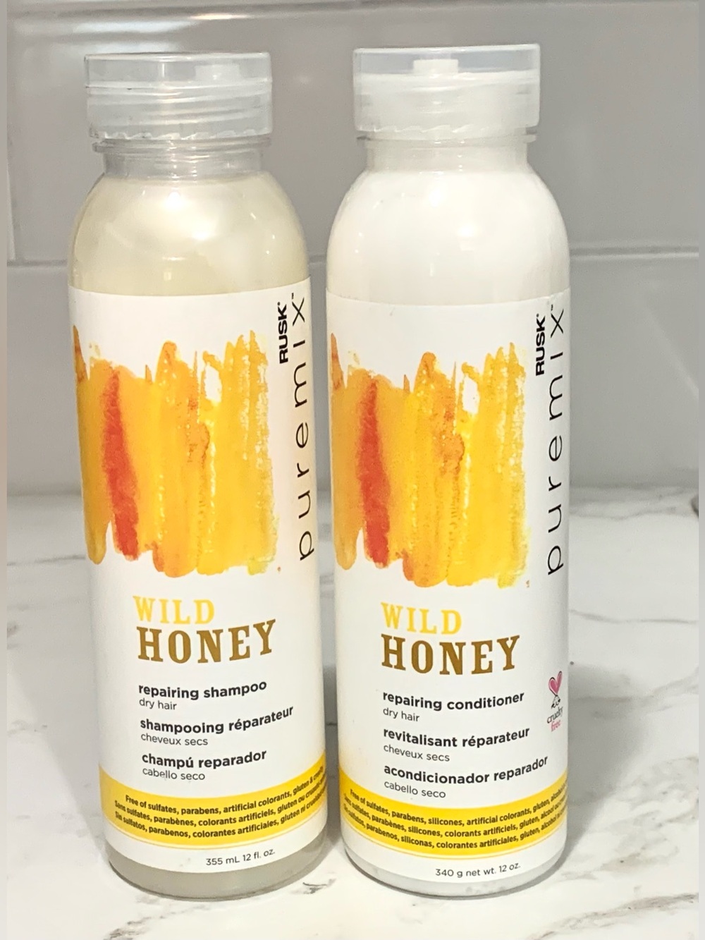 RUSK Puremix Wild Honey repairing shampoo and conditioner Set